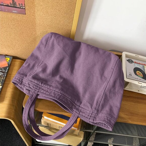 Canvas Tote Bag Women Large Capacity Casual Shoulder Work Travel Bag - Picture 4 of 5